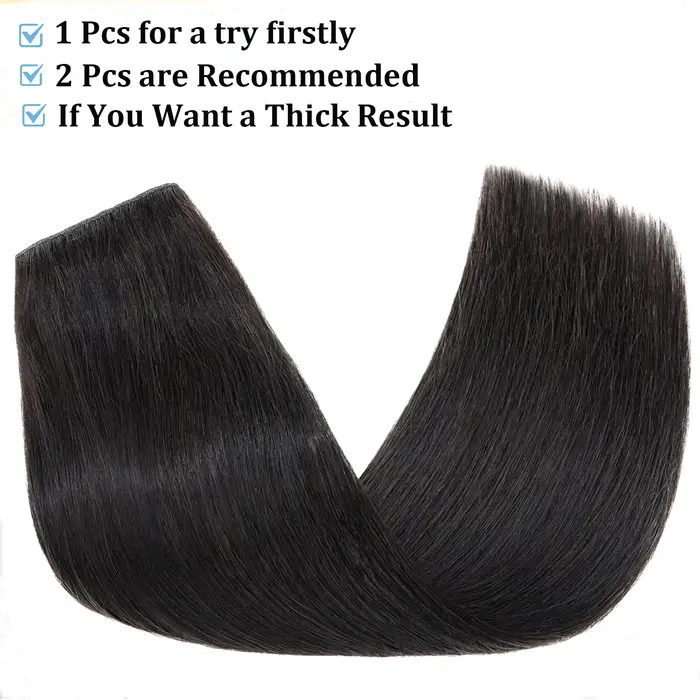 Clip en une seule pièce droite 10 pouces avec 5clips Extension de cheveux humains brésilien Remy postiche pince dans