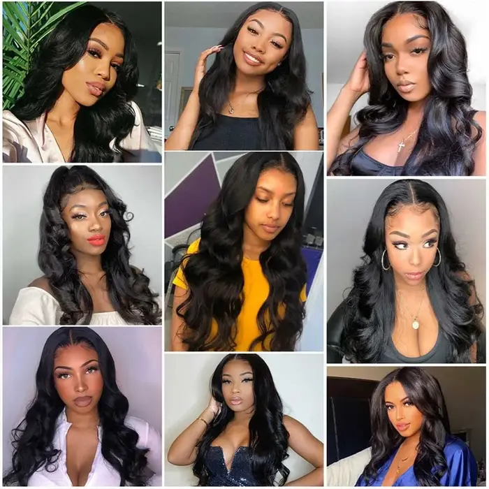 Perruque Lace Front Wig Body Wave Naturelle, Cheveux Humains, 4x4, 13x4, 13x6, HD, 14-34 Pouces, Pre