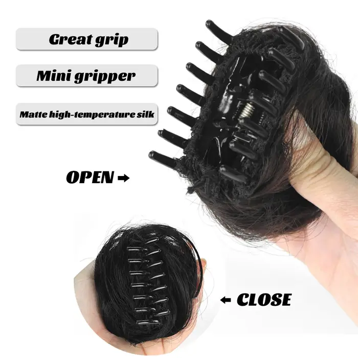 LM – Chignon synthétique bouclé pour femmes, postiche à griffes ombrées, chignons en désordre, pince