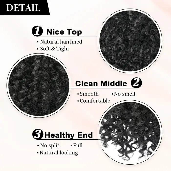 Afro bouffée cordon queue de cheval courte crépus bouclés Extensions de cheveux synthétique Chignon postiches Updo cheveux Chignon avec deux Clips