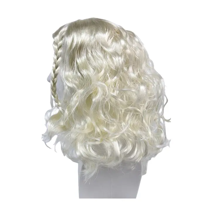 Perruque synthétique blonde de Viking pour homme avec tresses et moustache