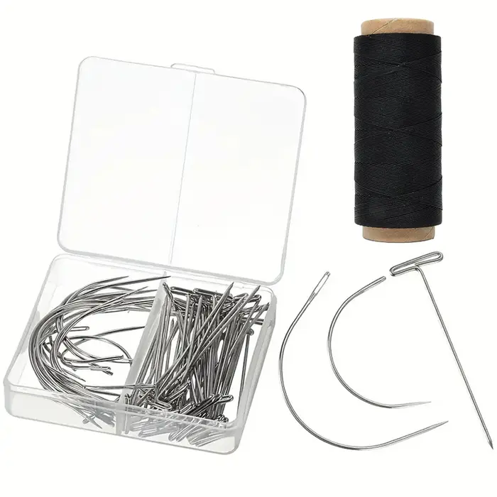 Ensemble d'aiguilles et de fil pour tissage