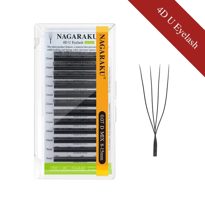 NAGARAKU U forme 2D/3D/4D/5D lumière douce Extensions de cils naturels moelleux vison fausse fourrure parallèle fournitures de maquillage