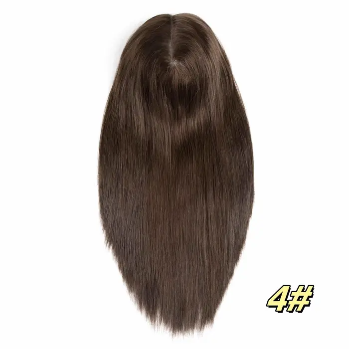 PU femmes toupet postiches 100% perruques de cheveux humains épingles