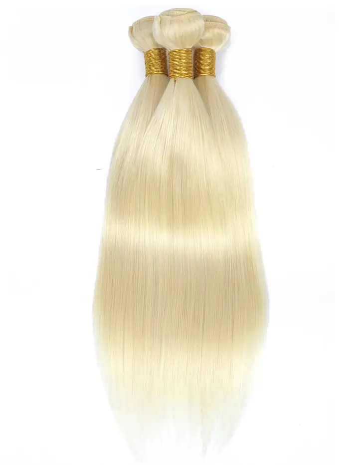 Extensions de cheveux humains vierges brésiliens blonds lisses non traités 12A 613, 20, 22, 24 pouce