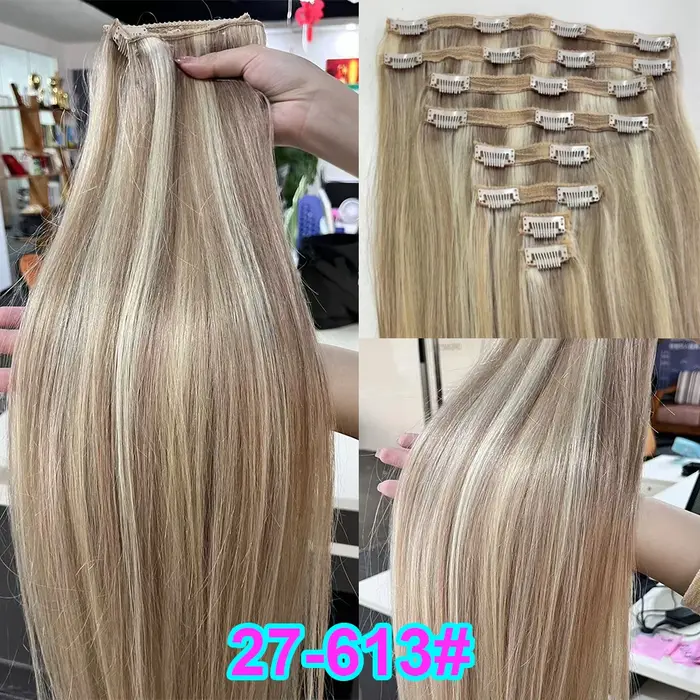 Extensions de cheveux naturels à clipser