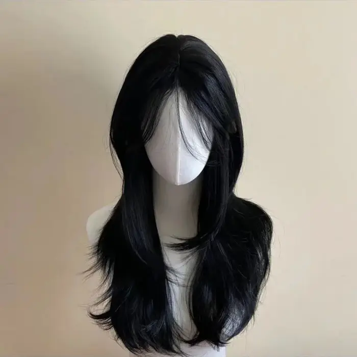 Perruque noire femme bandeau corps ondulé Rose filet à cheveux modèles en frange française haute qualité Simulation