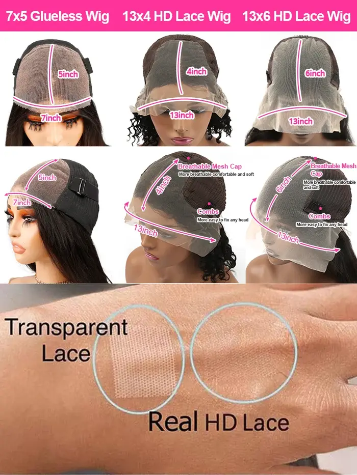 250% Perruque Raw Hair Sans Colle Perruque 13x6 Transparent Lace Cheveux Humain Naturel 100% 13x4 13