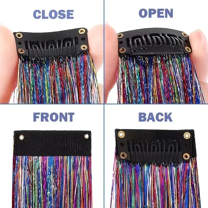 Extensions de cheveux synthétiques colorées au laser de 24 pouces