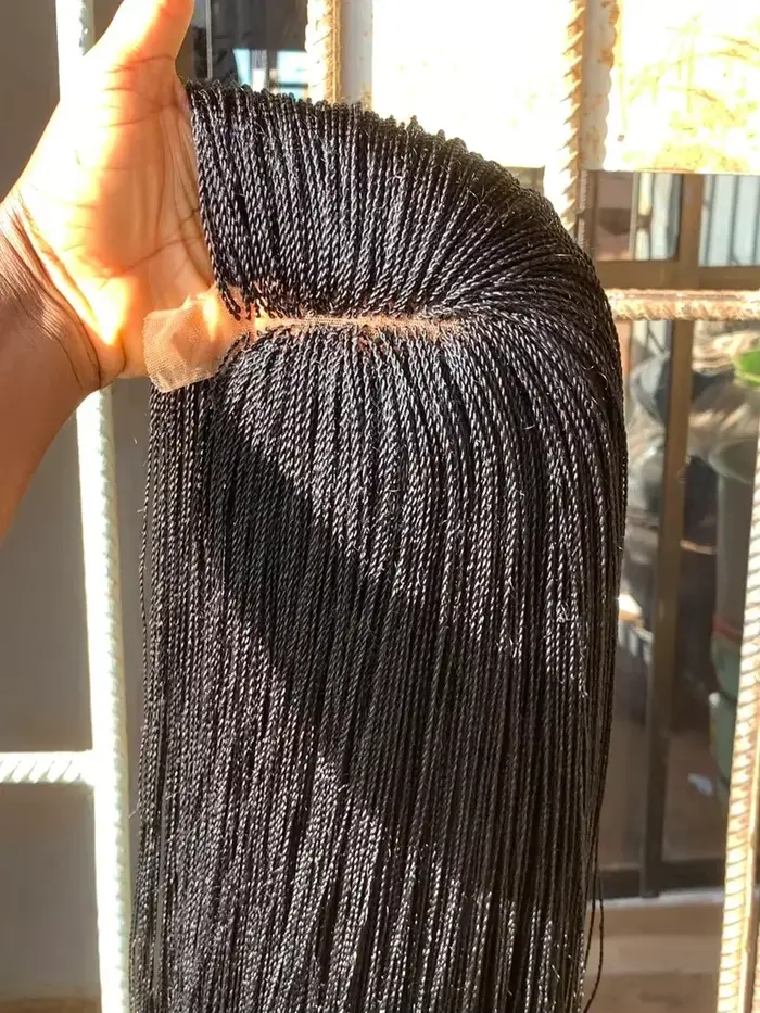 Perruque Afro Tressée Micro Million Twist Sans Colle pour Femmes Noires, Extensions de Cheveux Tress