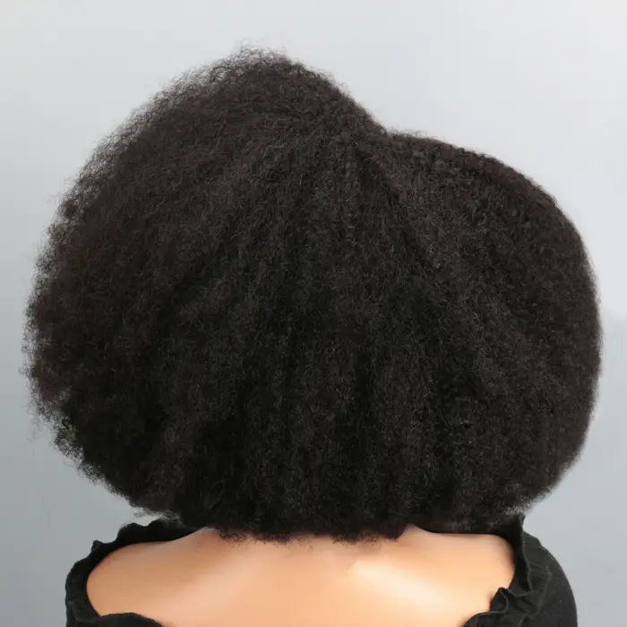 Perruque Bob Lace Front Wig naturelle crépue bouclée-Afro