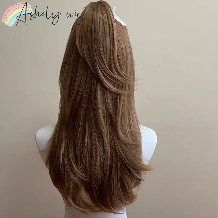Perruque marron clair femme bandeau corps miel brun ondulé Rose filet à cheveux modèles en frange française haut niveau
