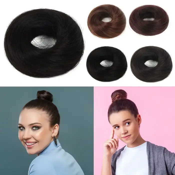 Chignon Synthétique Bouclé et Raide pour Femme