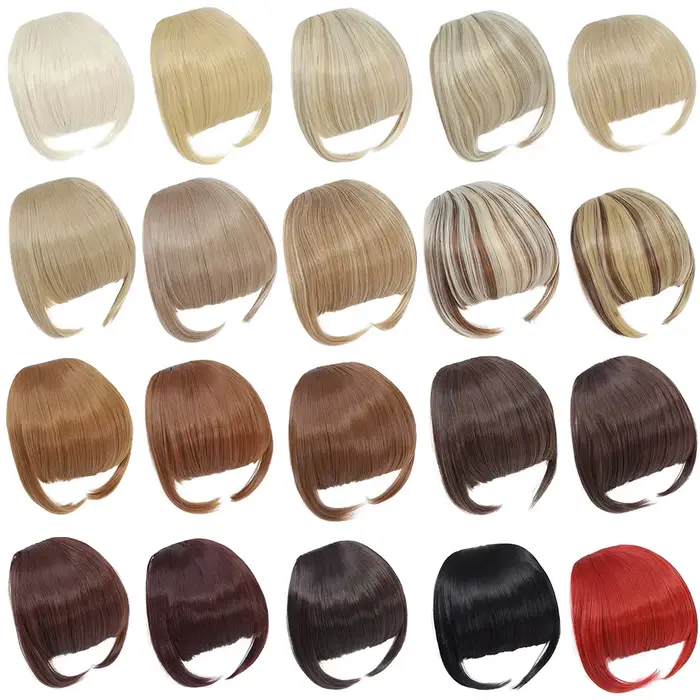 Frange cheveux Extension synthétique pince