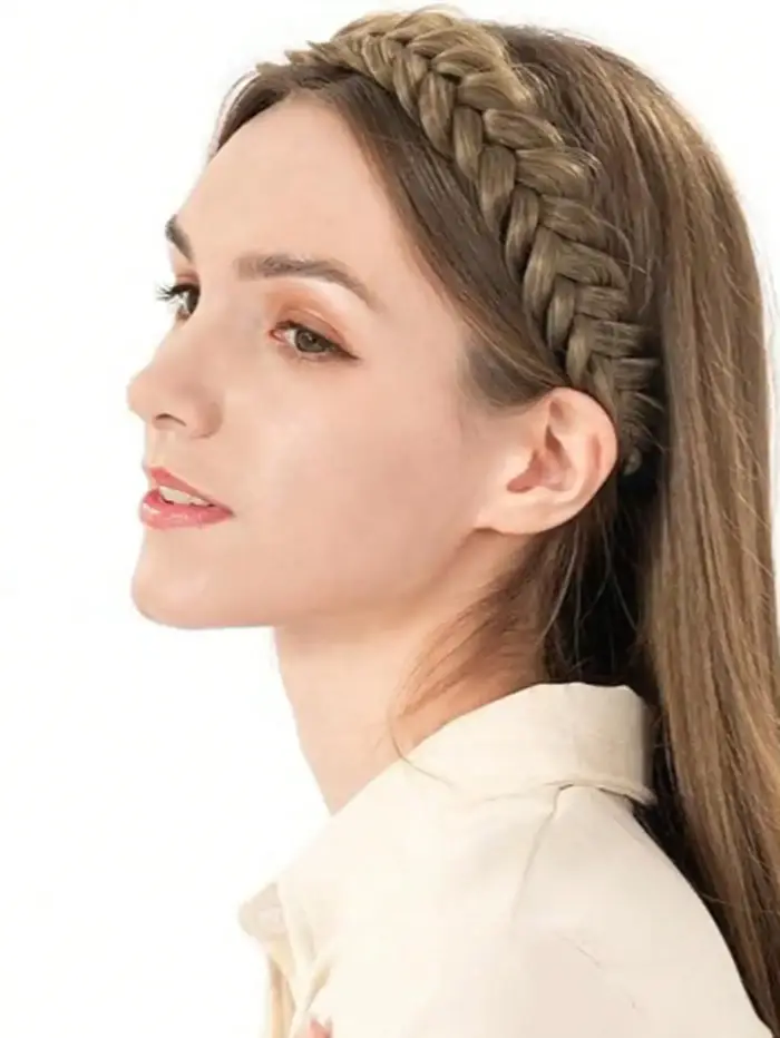 1 pièces tricot à la main tresse cheveux torsion bandeau tresses synthétiques élastique réglable postiche
