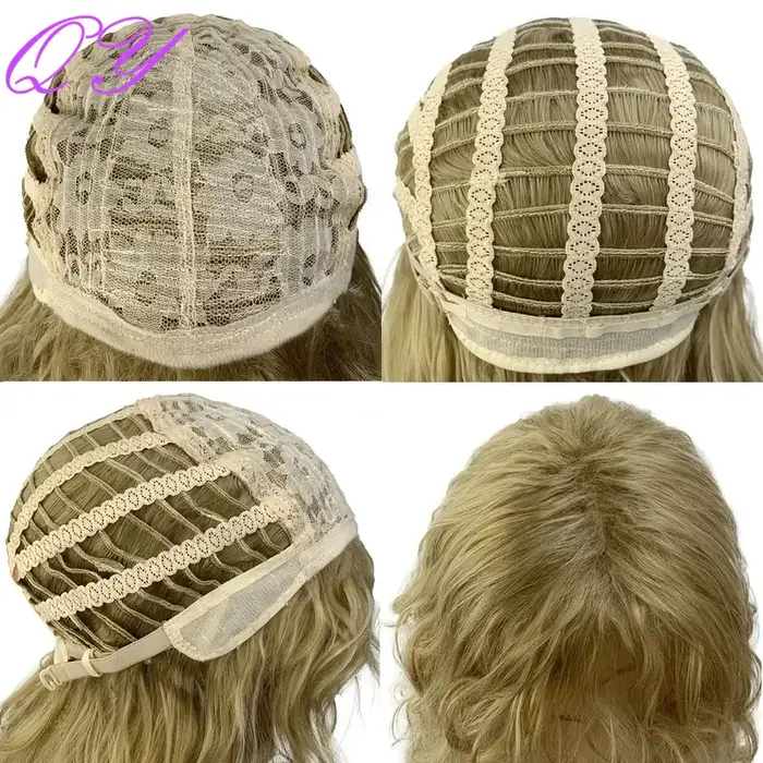 Perruque Synthétique Bouclée avec Frange pour Homme