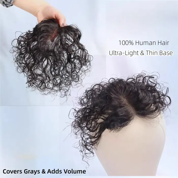 Topper de cheveux bouclés en cheveux naturels