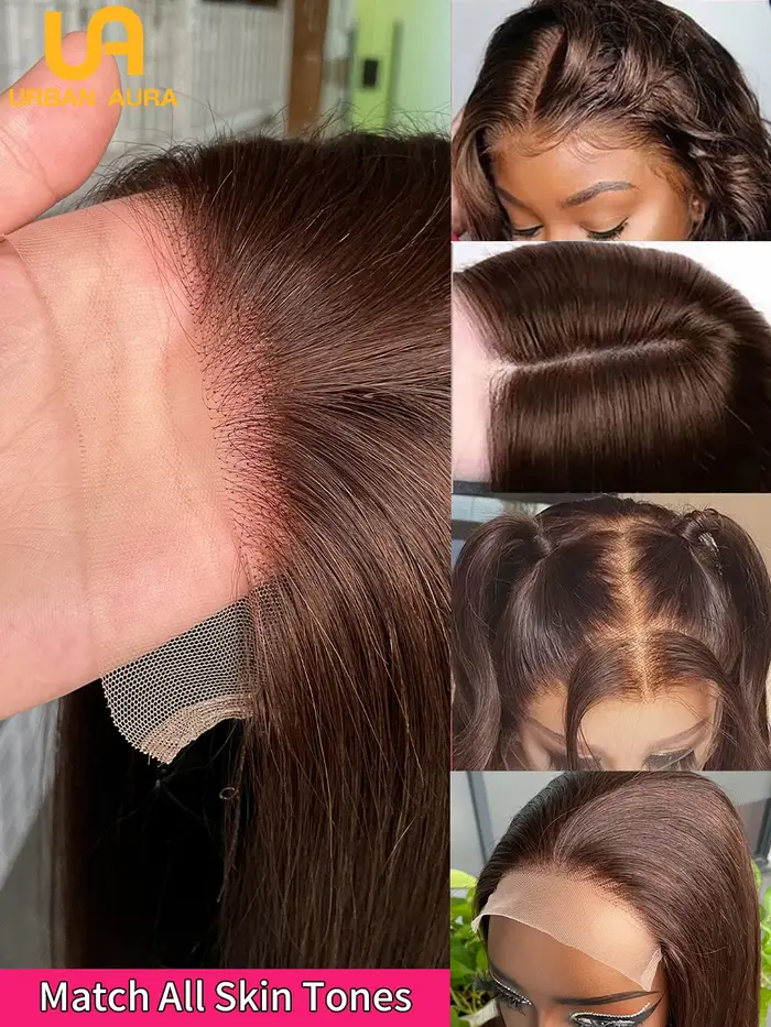 Perruque Bob 5x5 Double Drawn 100% Cheveux Humains, Perruque Lace Front Sans Colle # 2 Perruques en 