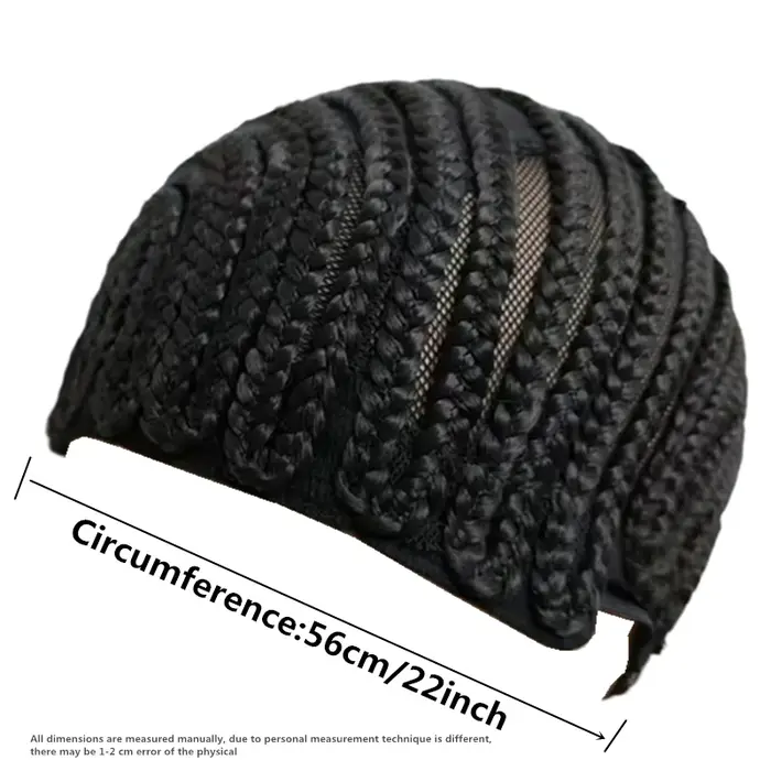 Bonnet de perruque tressé noir style cornrow, facile à coudre, sans colle, respirant, pour tissage d