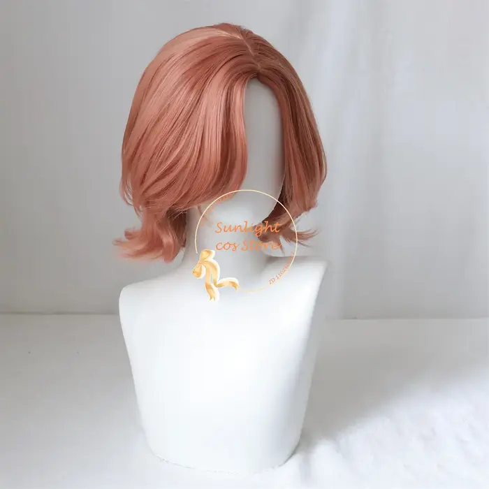 Perruque de Cosplay Synthétique Brune Courte avec Bonnet