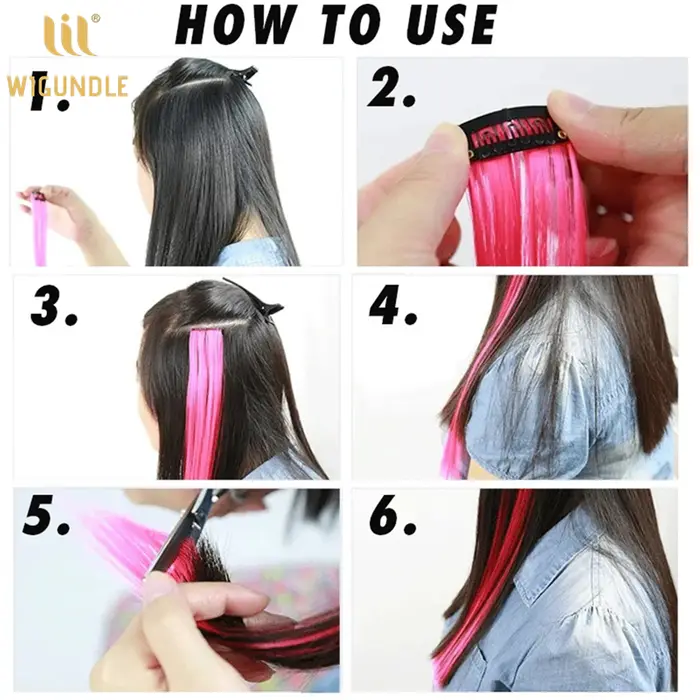 Extensions capillaires synthétiques à Clip de 18 couleurs