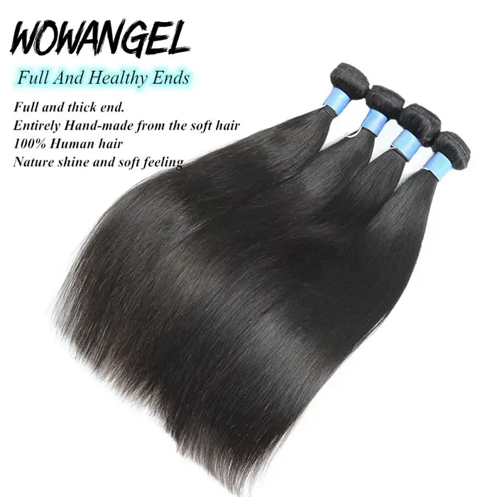 Bundles de cheveux raides en os de 32 pouces avec HD Lace Frontal Melt Skins Extension de cheveux hu