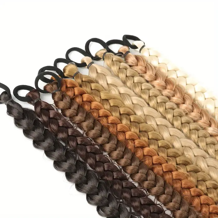 Extension de queue de cheval tressée blonde synthétique longue avec élastique