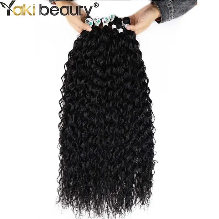 Mèches synthétiques bouclées et crépues, tissage de cheveux longs Jerry Anjo Plus, Extensions capill