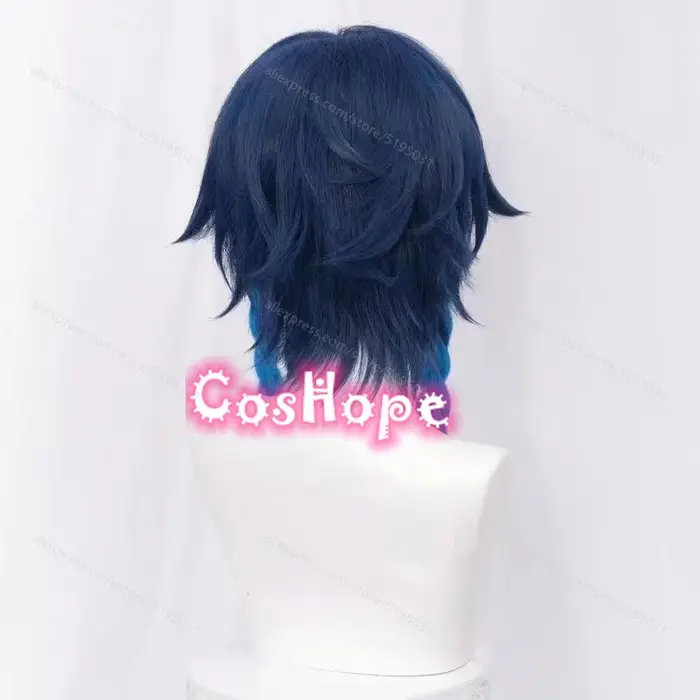 Perruque de cosplay Venti unisexe