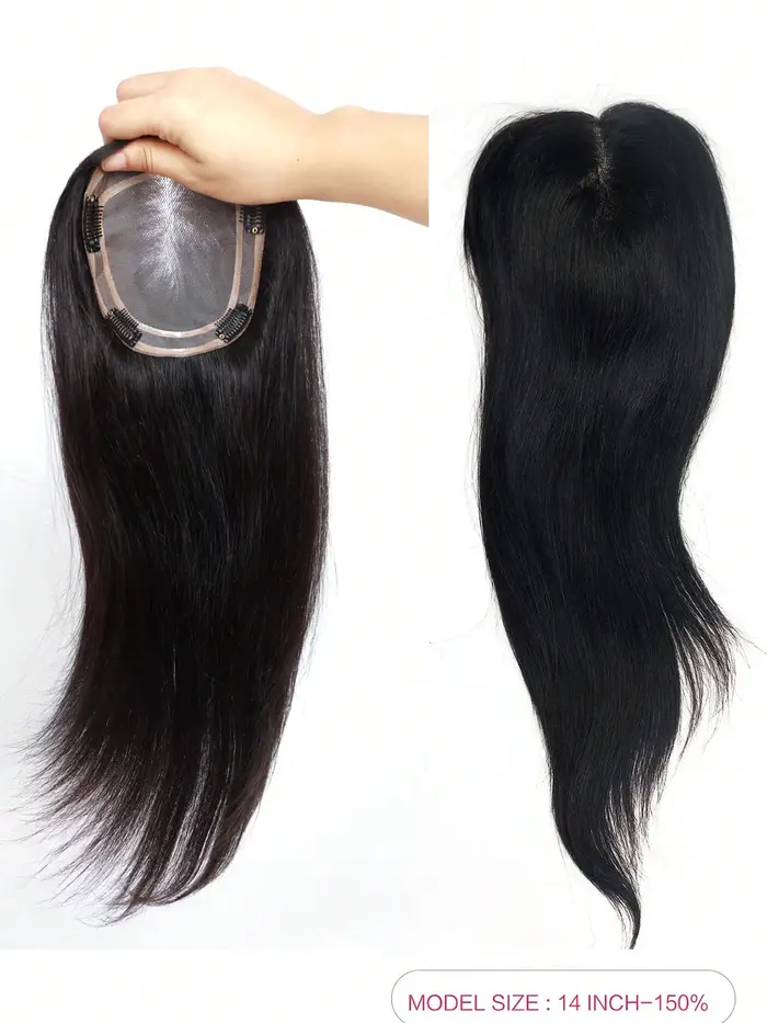 100% vrais cheveux humains Toppers pour femmes pince dans les postiches respirant 5 "x 6" grande Base Mono pour couvrir