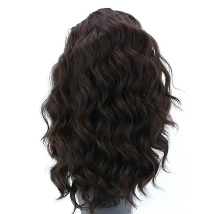AIMEYA – perruque Lace Front wig synthétique ondulée brune