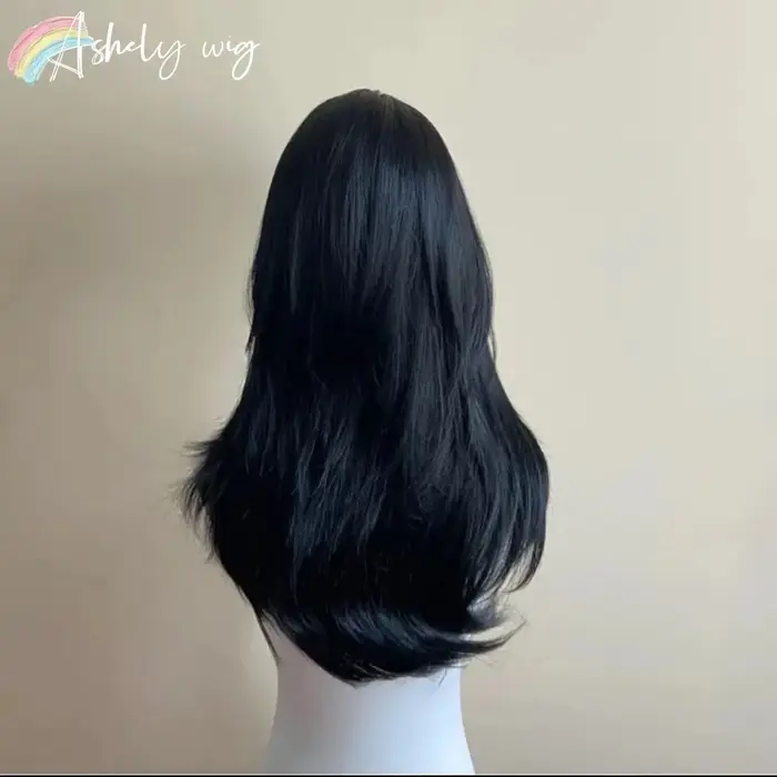Perruque noire femme bandeau corps ondulé Rose filet à cheveux modèles en frange française haut nive