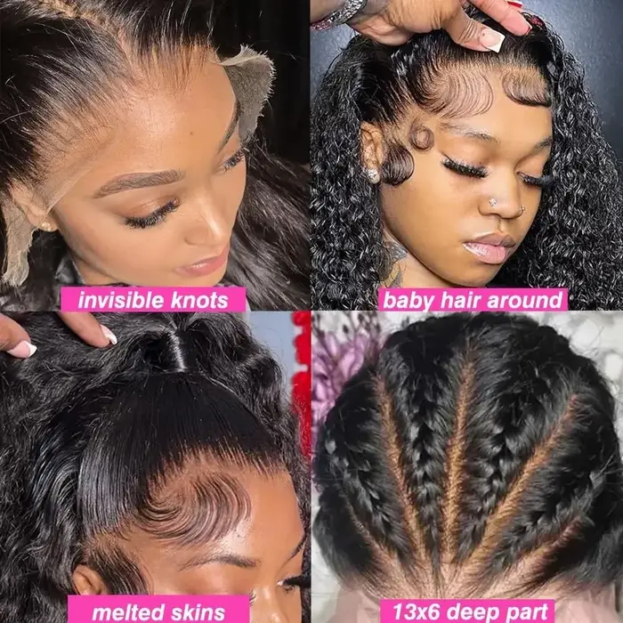 Perruques de cheveux humains bouclés 250% de densité