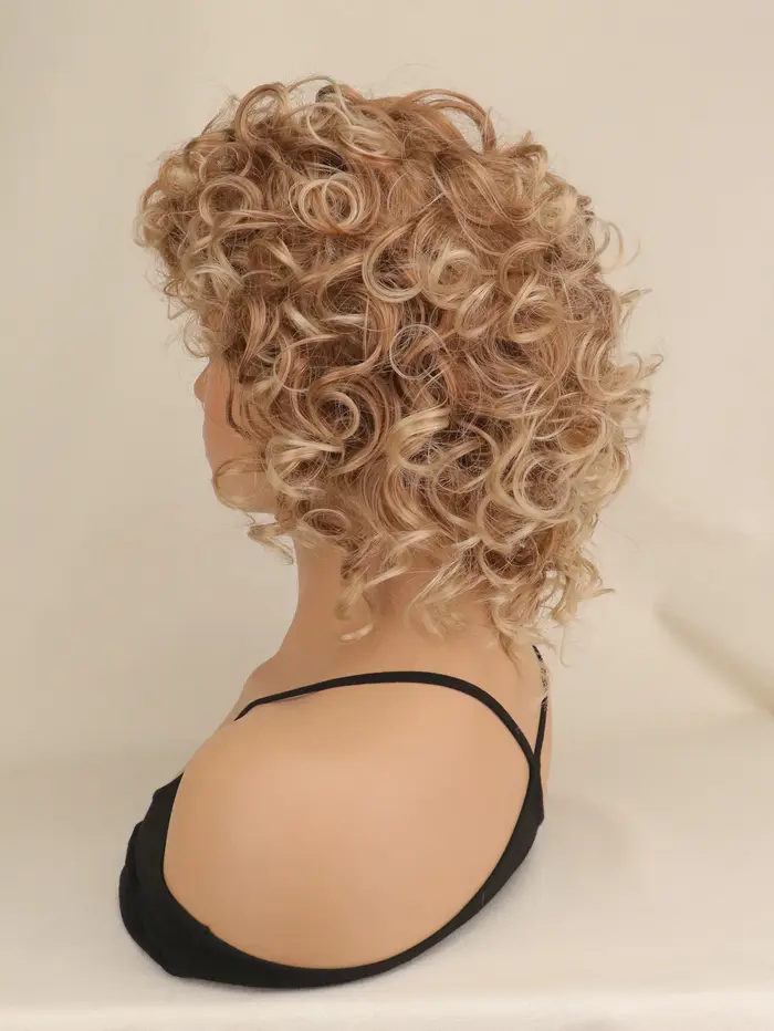 Perruques blondes courtes bouclées pour femmes