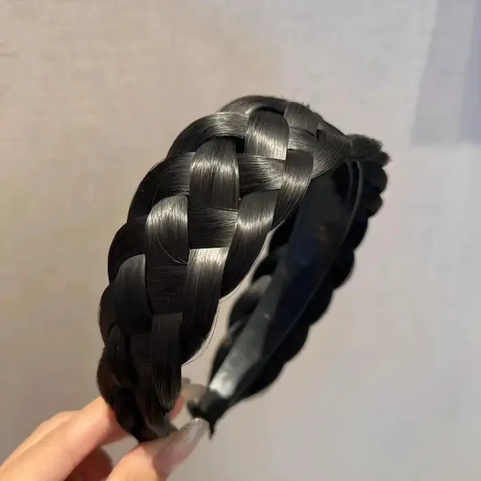 Bandeaux de perruque pour femmes, larges tresses en arête de poisson, cerceau de tête fait à la main