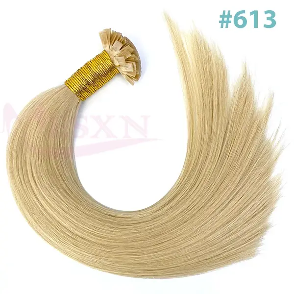 MESXN Extensions de cheveux à pointe plate de haute qualité 100%