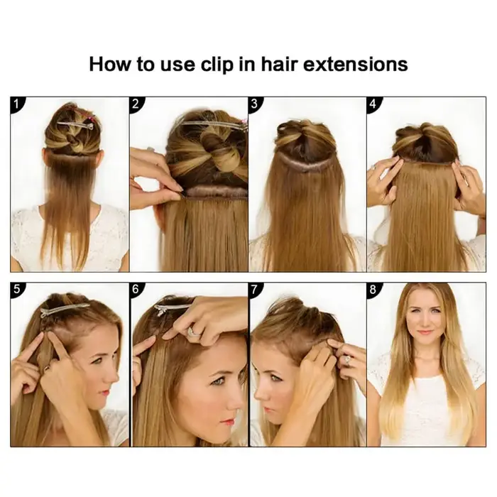 Extensions de cheveux synthétiques de 24 pouces