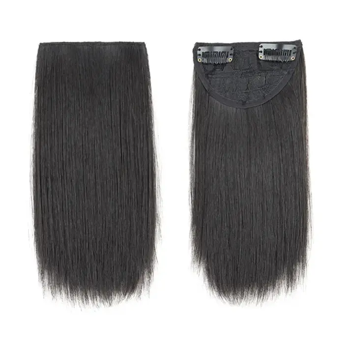 Extension capillaire synthétique courte et lisse, 10cm, doublure de cheveux Invisible, couverture latérale supérieure, postiche pour femmes