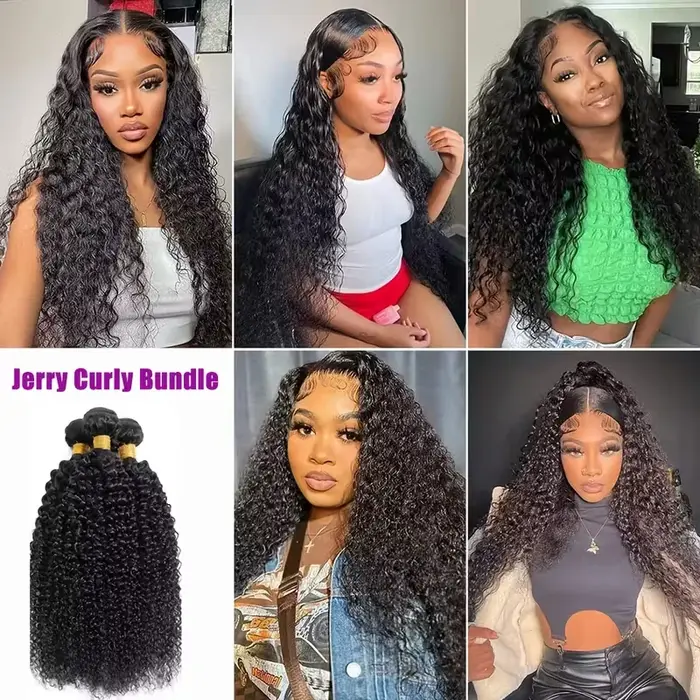 Extensions de cheveux humains brésiliens bouclés crépus non traités 100% naturels Jerry Curly 10-42 pouces 1/3/4 paquets