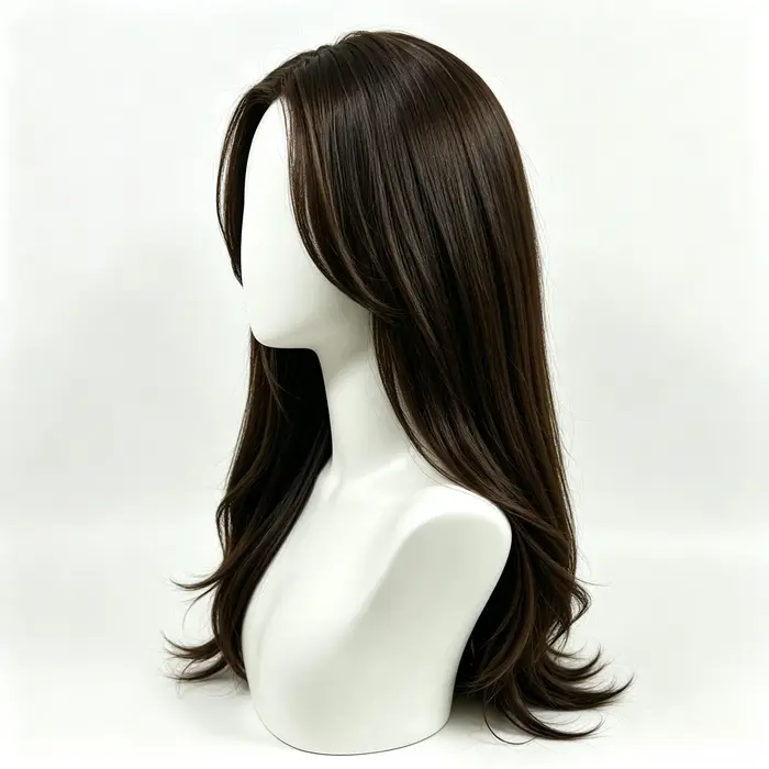 Perruque complète pour femme, style célébrité internet, usage quotidien, synthétique, brun élégant,