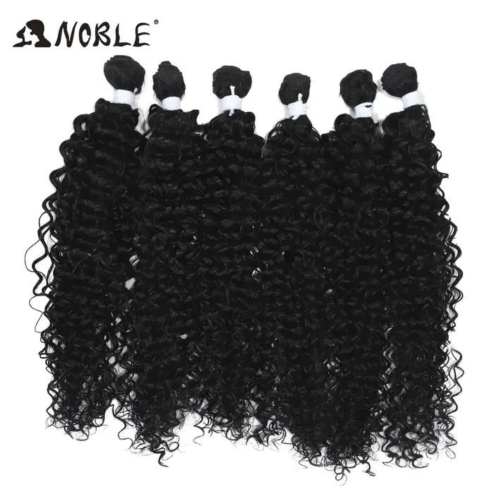 Tissage synthétique en lot Afro crépu bouclé-Noble, extensions capillaires blondes ombrées en fibre 