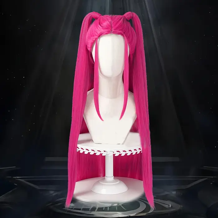 s K-Pop Mira perruque courte rose/cheveux synthétiques résistants à la chaleur/tresses et queue de c