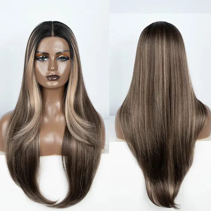Perruque Lace Front Wig synthétique sans colle
