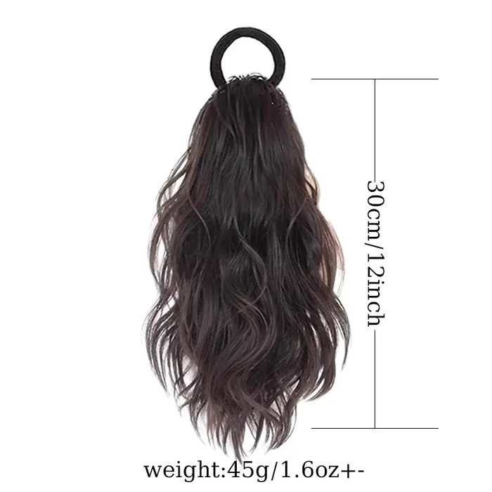 Extensions de queue de cheval de cheveux de 12 pouces perruque ondulée bouclée