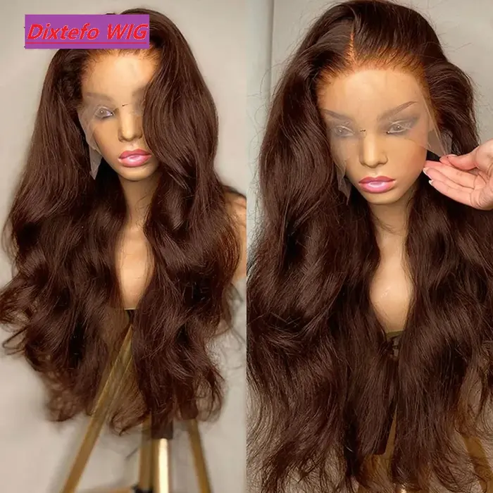 Perruque Lace Frontale 13x4 Body Wave Marron Chocolat HD 220 Densité