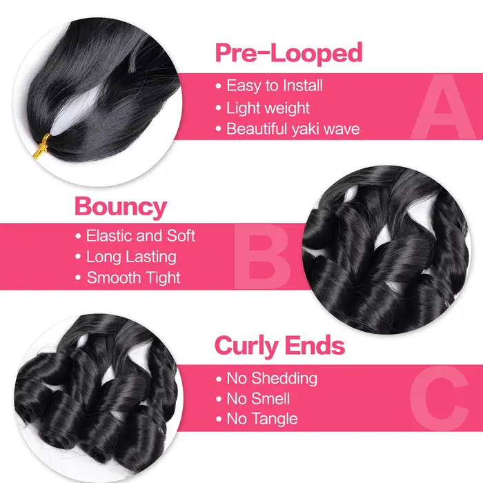 Boucles françaises tressage Hair14 pouces