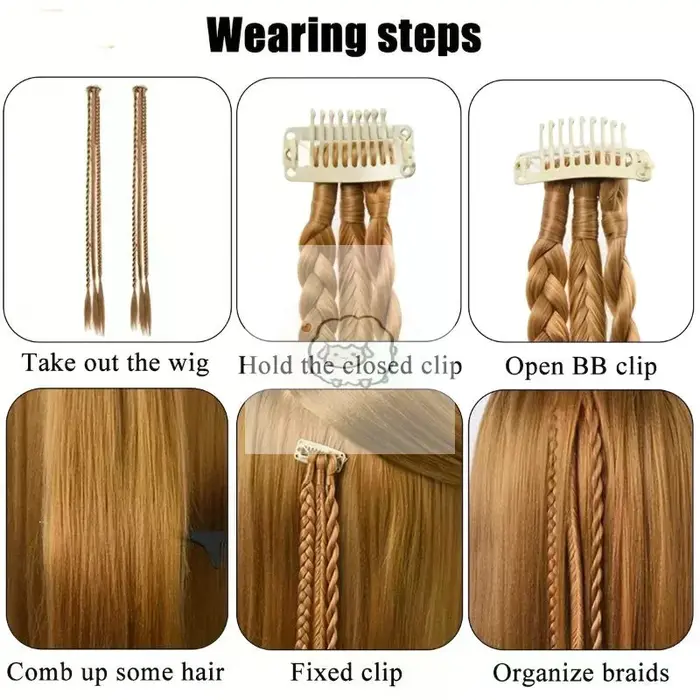 1 Paire de Tresses Synthétiques avec Clip