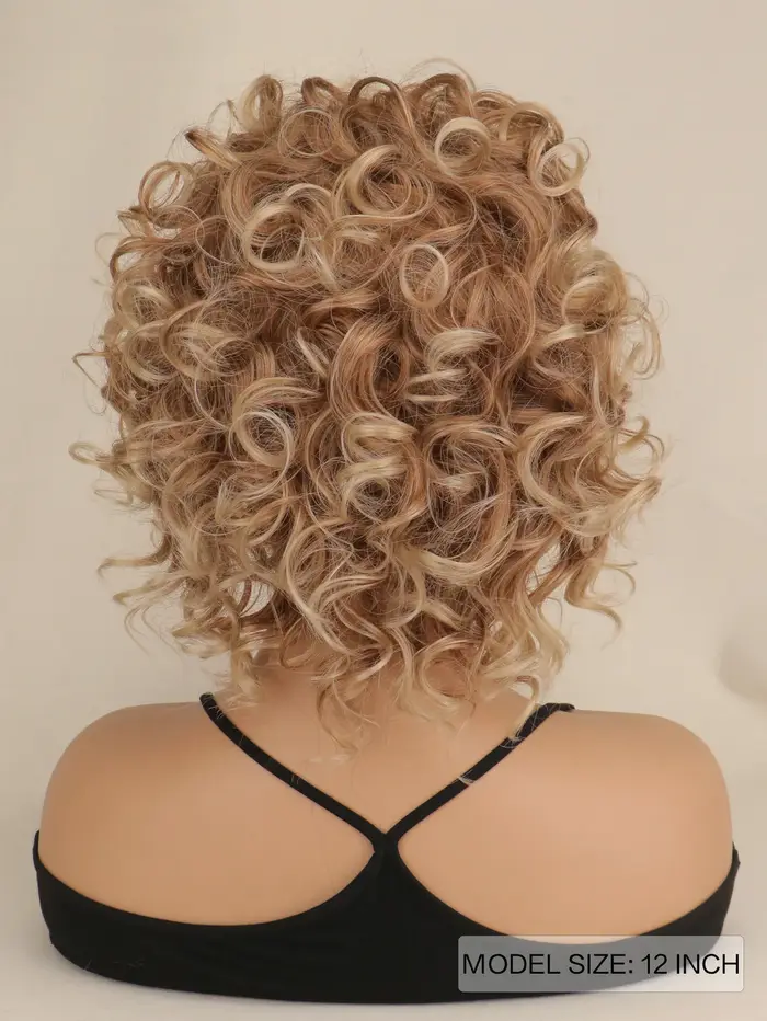 Perruques blondes courtes bouclées pour femmes