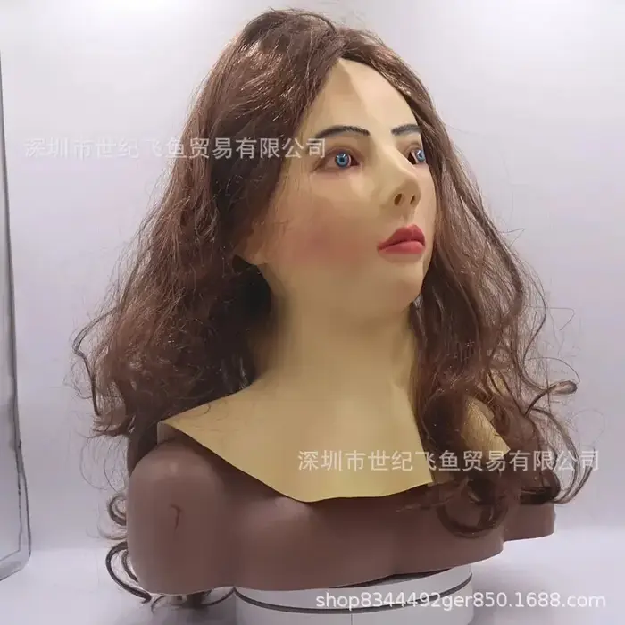Nouveau Masque de Femme Magnifique avec Perruque Longue