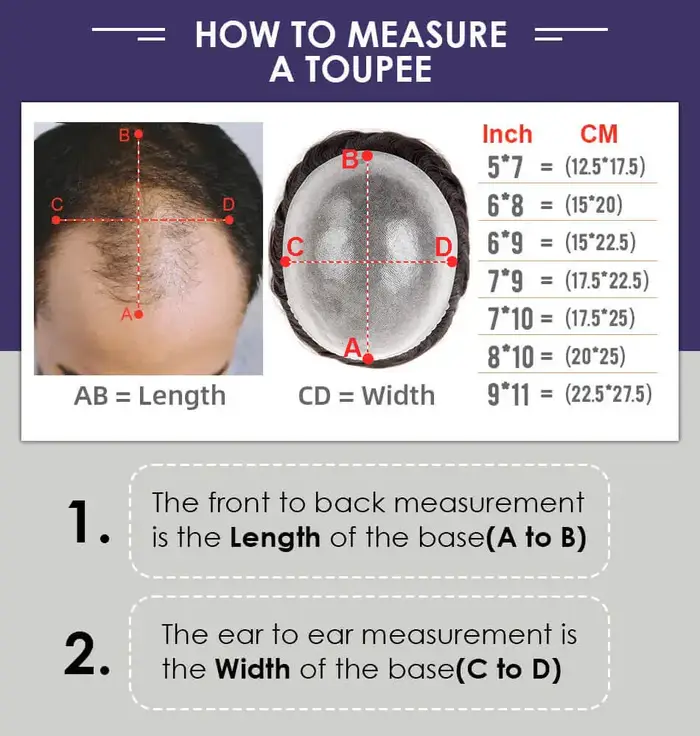 Toupet hommes 0.08-0.10mm Base de peau Durable homme perruque mâle cheveux prothèse coupe de cheveux